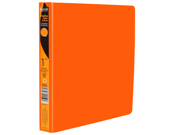 CARPETA 1" HERR O CON VENTANA  NARANJA NEON 