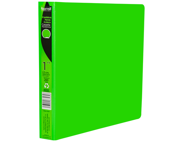 CARPETA 1" HERR O CON VENTANA  VERDE NEON 