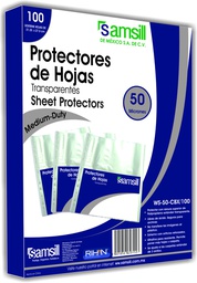 [WS-50-C/100] PROTECTOR DE HOJA 50 MICR CLARO 100 PZAS 