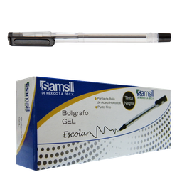 [SAMESC-12NC] Bolígrafo de gel tipo Escolar tinta negra caja C 12